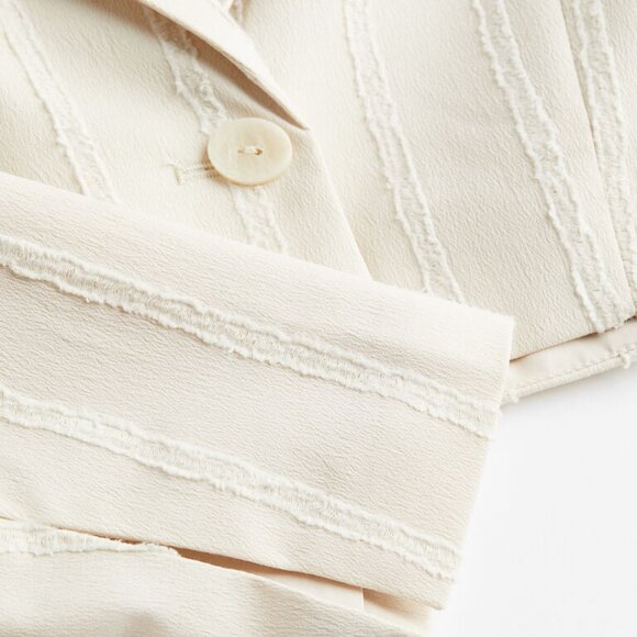 NWT - H&M Textured-weave Crop Jacket - Picture 5 of 8